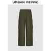 UR 2026 Spring Women's Retro Workwear Ribbon-Zip Wide-Leg Trousers