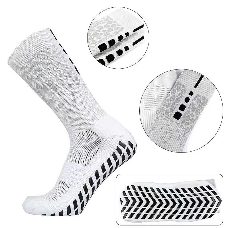 Grid Towel Bottom Non-Slip Football Socks - Mid-Calf, Thickened, Professional Training & Competition Sports Socks