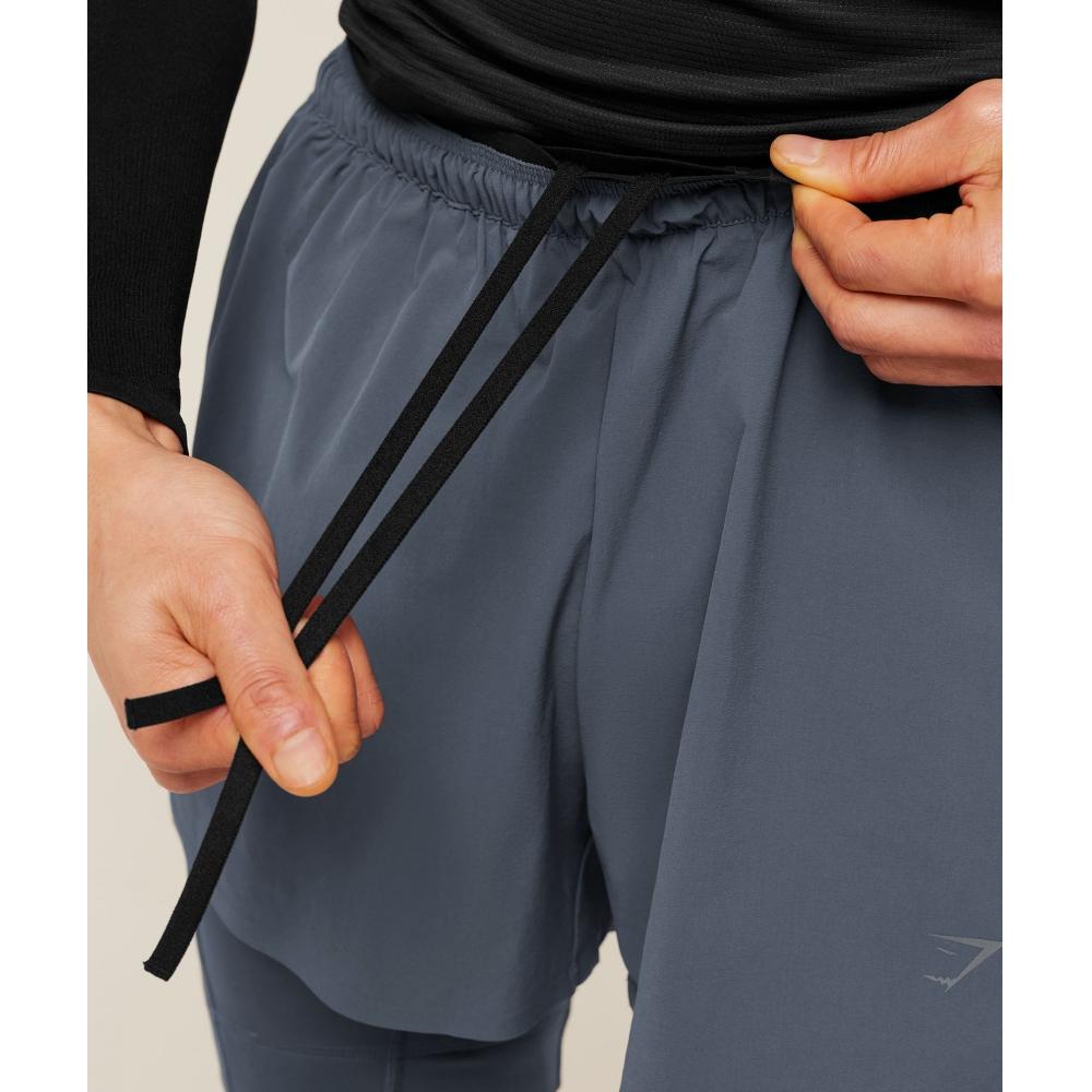 Gymshark RunnIng Elite 2 In 1 5  Shorts Titanium Blue A1c9z Ucmq