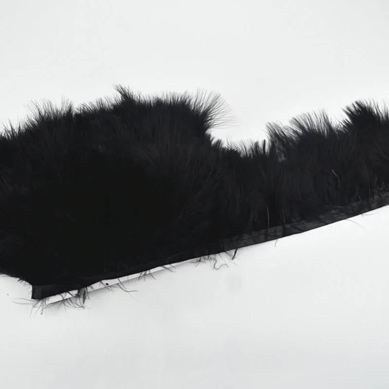 2Meters Colorful Fluffy Marabou Feathers Tassel Fringe Trim Turkey Feather Ribbon Clothes Cuffs Shawl Sewing Flecos Decoration