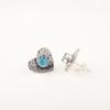 Swiss Blue Topaz Gemstone 925 Sterling Silver Jewelry Handmade Stud0.6" For Gift EE-143-7