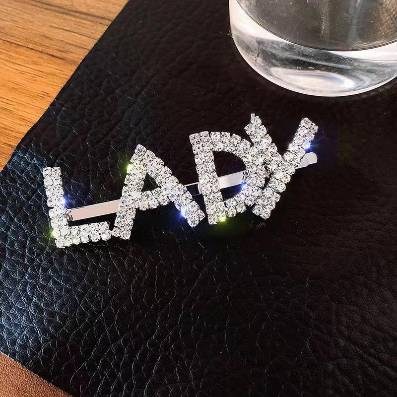 Exaggerated Rhinestone Letter Hair Clip - Simple, Fashionable, Versatile Style