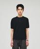 ECORR Waffle Henley Neck Crop Short Sleeve T-Shirt_Black
