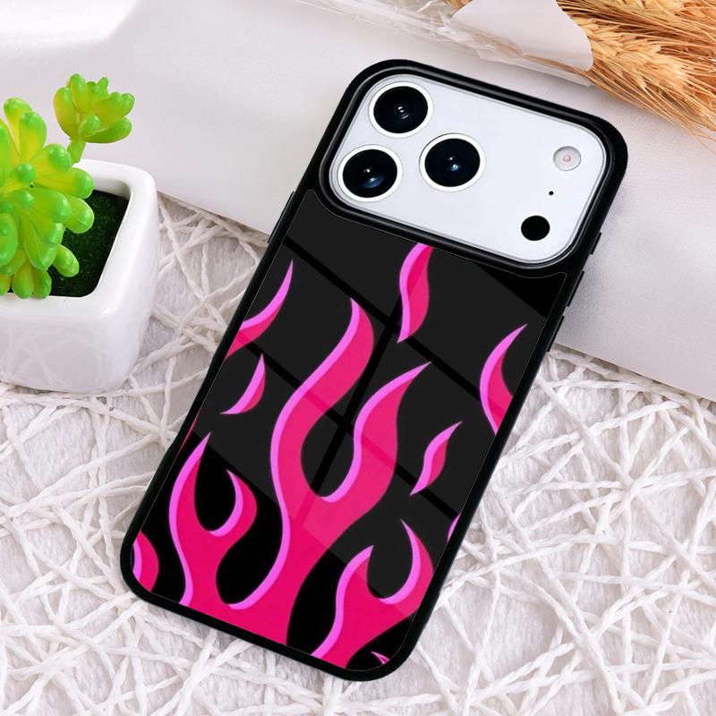 Flame Painted Fire Pattern Phone Case for iPhone 17 Air 16 15 11 12 14 13 Pro Max Shockproof Cover