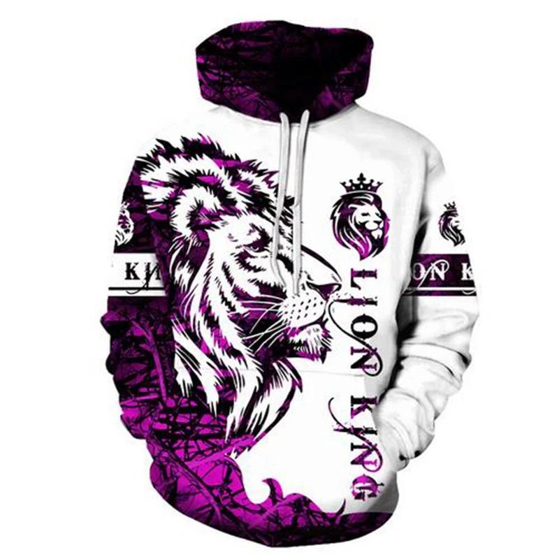 

Толстовка с капюшоном в стиле киберпанк с принтом льва на 3D-принте, мужская модная толстовка с принтом животных, повседневный уличный свитер, спортивный костюм 6XL