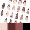 3D Cherry Blossom Almond Press-On Nails for Autumn and Winter