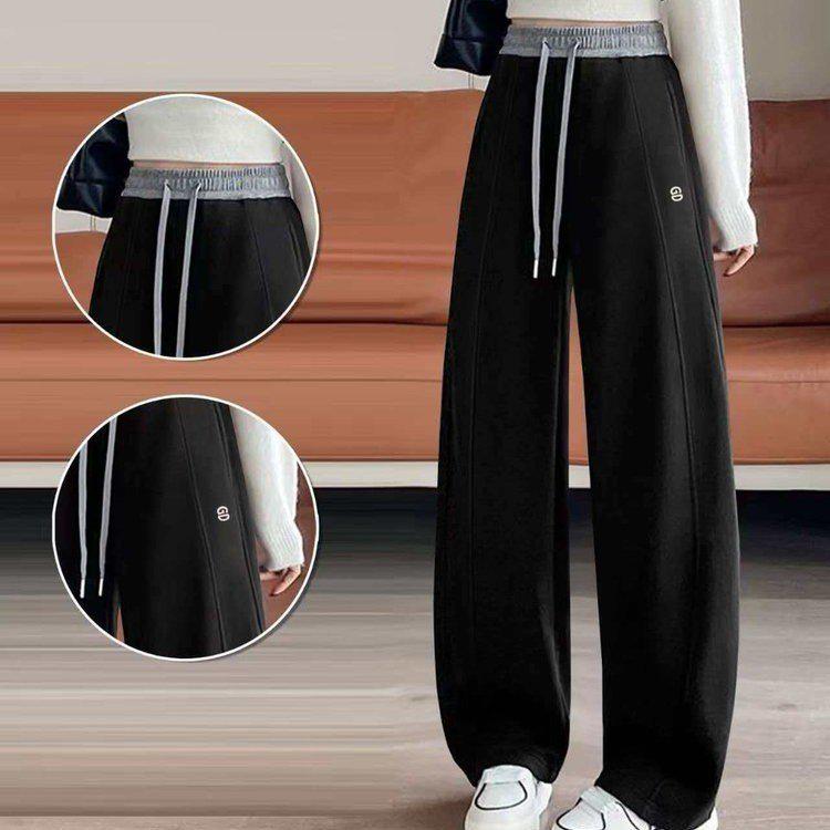 Versatile Red High-Waisted Casual Plus Size Pants for Middle-Aged and Elderly Women - Comfortable, Slimming, Sports-Ready Fit