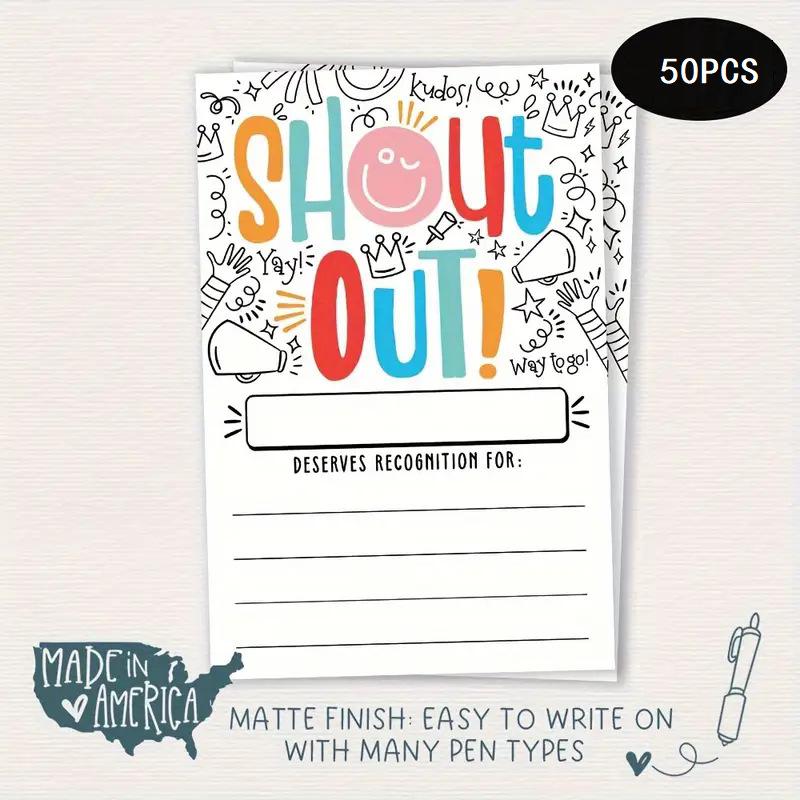 50 Karten, 6 * 4 Zoll, Dankeskarten, Anpassbar, Dankeskarten, Karten zur positiven Anerkennung und Belobigung, Partydekorationen, Gewerblich