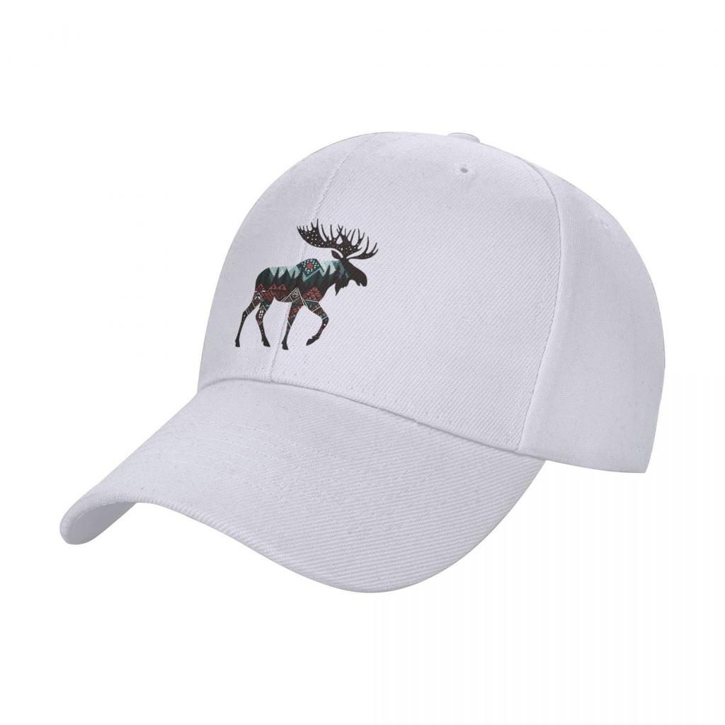 Geometric Moose Baseball Cap Snapback Cap Hiking Hat Trucker Hat Womens Golf Wear Mens