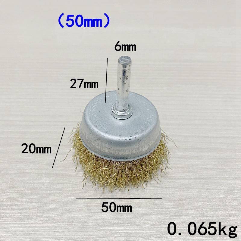 Steel Wire Brush Brass Plated Wheels Rotary Tool Metal Rust Removal Polishing Brush for Drill Maintenance and Metalworking