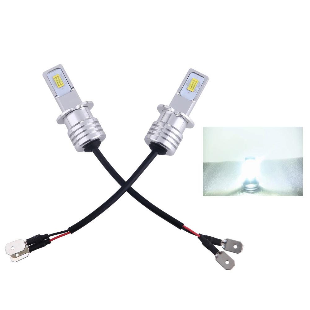 Pair 80W H3 Car Headlight 3570 2SMD LED Bulb Head Lamp 4000LM LED Chips Fog Bulb 6000K White Blue Yellow DC12V 24V