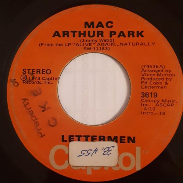 

7inch Record LETTERMEN - Mac Arthur Park / Summer Song 3619 Capitol Records 1973 Canada Pop Used