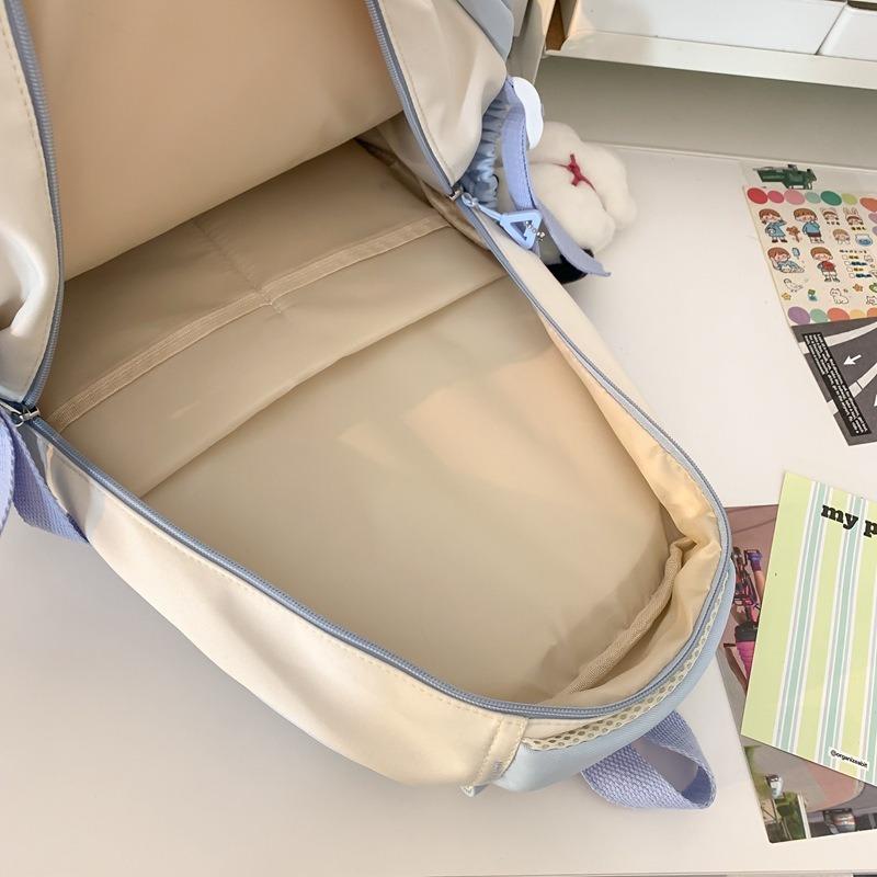 High-value wind schoolbag, junior high school girls backpack, high school students large-capacity cute dopamine backpack
