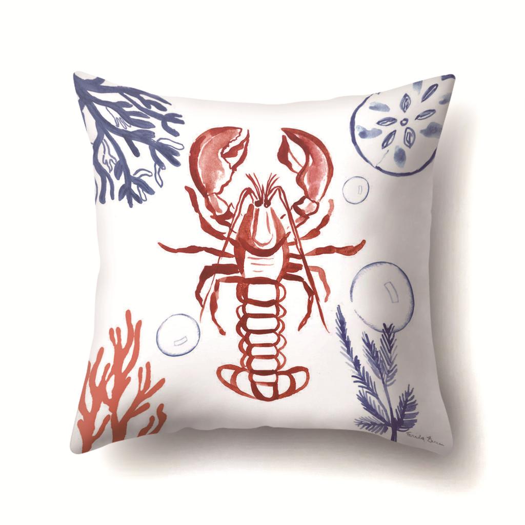 Vintage Marine Cushion Cover Peach Skin Pillowcase Sofa Cushion Pillowcase Suitable for Living Room Car Pillowcase