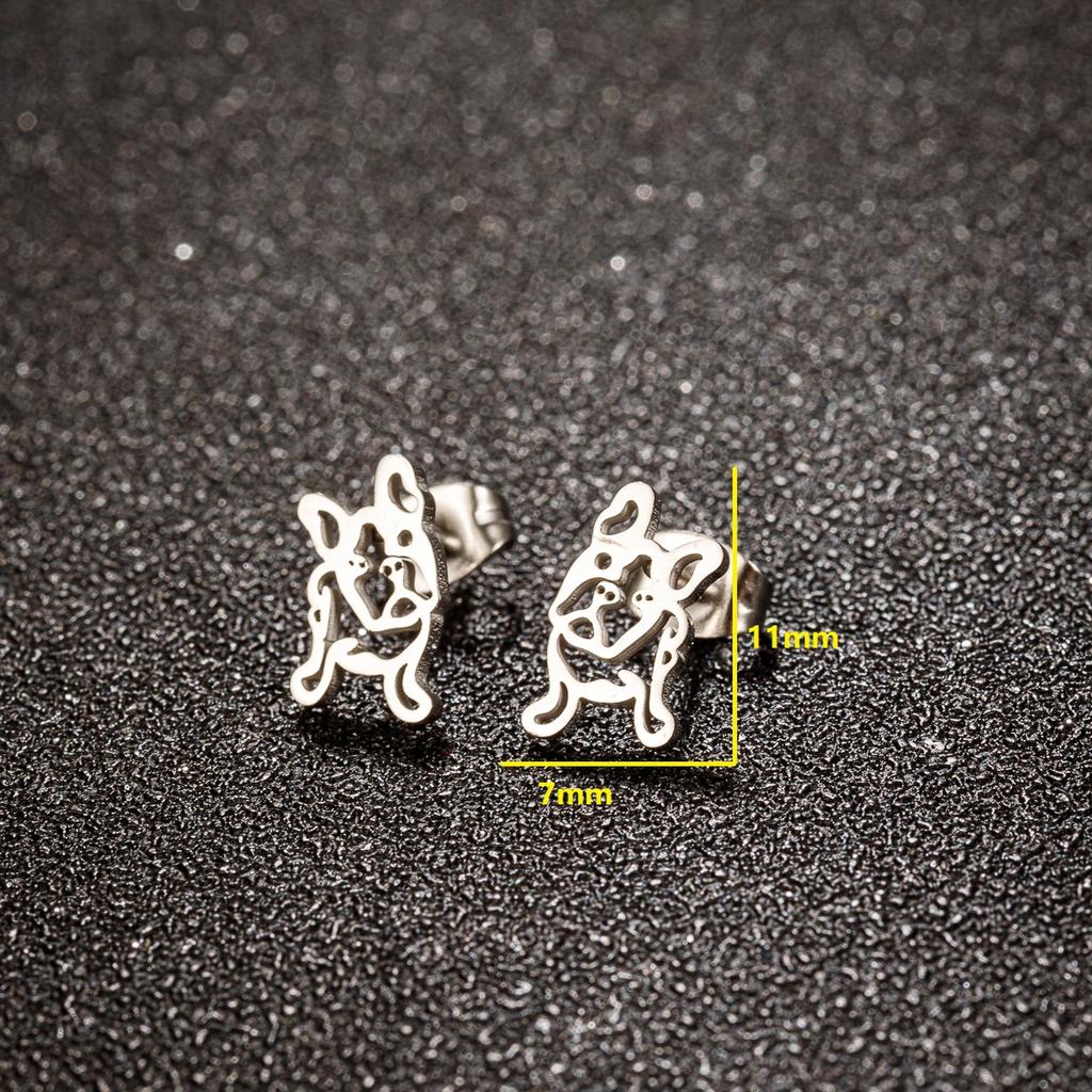 Tragus Piercing Cercei pentru câine buldog francez din oțel inoxidabil pentru femei, fete, doamne, noutate, bijuterii anime, animale de companie în vrac