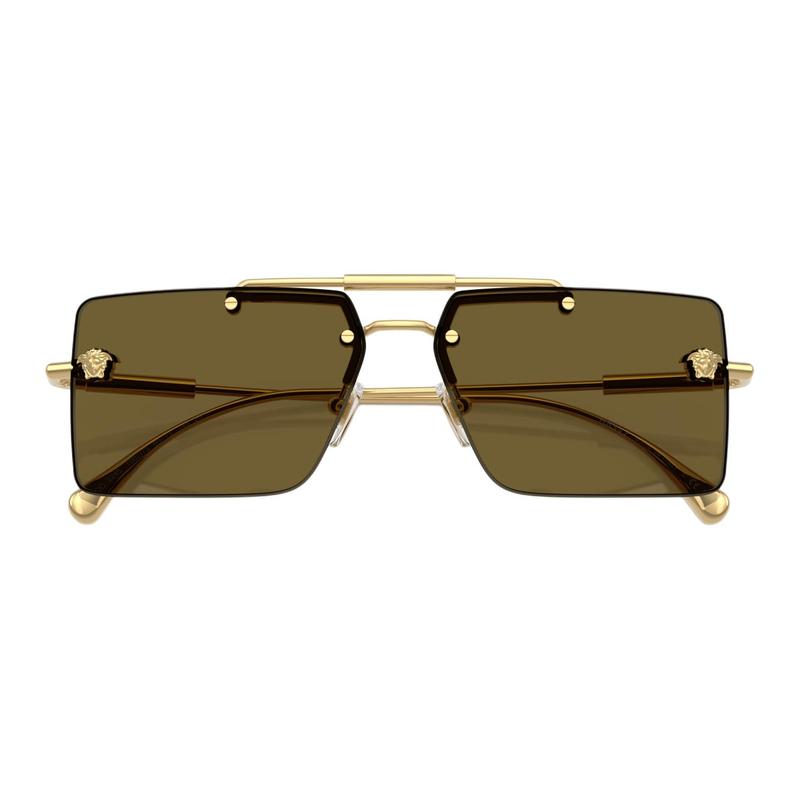 Versace Brand Logo Design Metal Aviator Sunglasses Women's Gold 65985563 VE2245 100273-gold 60