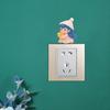 3D Cute Girl Wall Switch Stickers, Light Decals Frame Sticker for Living Room,