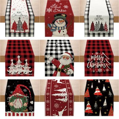 Christmas Table Runner Table Flag Cloth Cover Xmas Dining Home Party Decor
