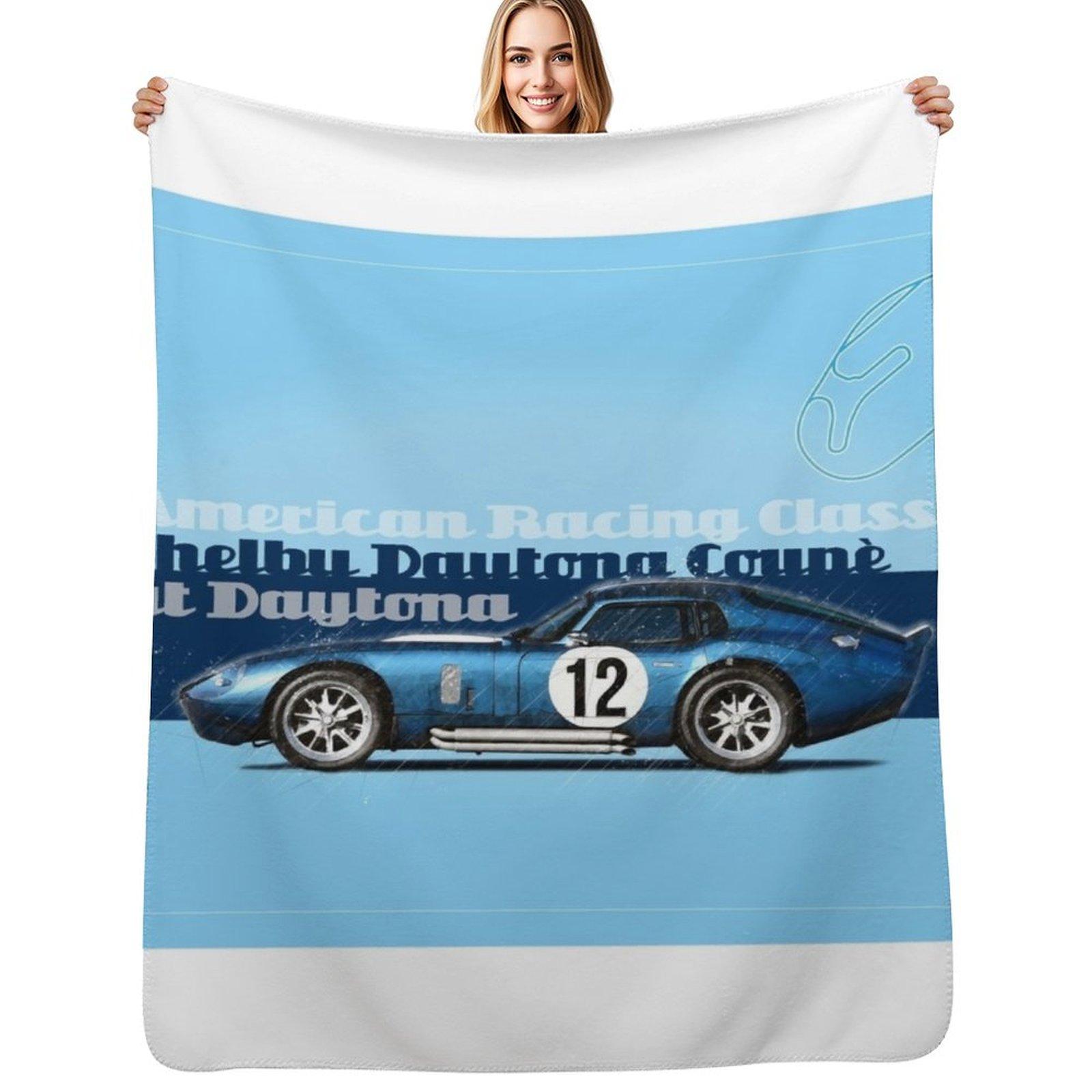 Shelby Daytona Coupe Throw Blanket Cozy Napping Blanket Gift for Mom Dad Size: 75*100cm, Weight: 230 GSM