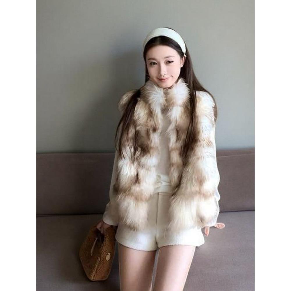 Faux Fox Fur Vest - Women's New Winter Outerwear Women's Coats