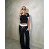 JPNTKY Women's Fashion Casual Short Sleeve  O-Neck Pants Suits