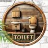 Rustic Toilet Wooden Sign - Decorative Hanging Plaque for Bathroom Door, Wall Decor - Ideal Home Hanging Ornament