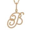 A-Z Cursive Initial Letter Pendant Necklace For Women Simple Rope Chain Pendant Necklace Jewelry Gift