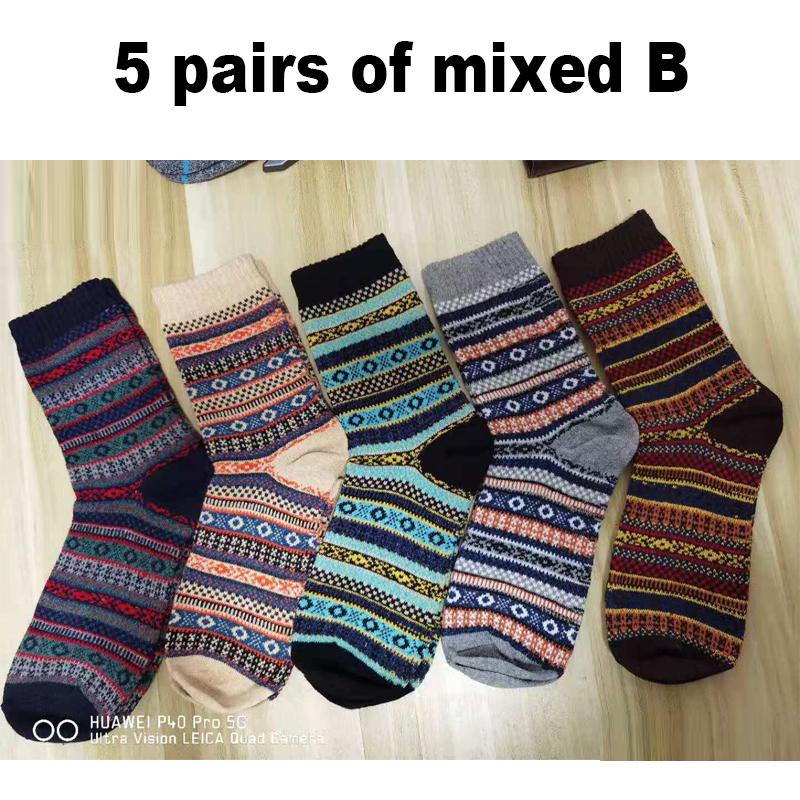 10 STÜCKE=5 Paare Herbst Winter Neu Herren Verdicken Warm Harajuku Retro Mode Lässig Wolle Hohe Qualität Baumwolle Socken Schneesocke