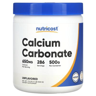 Calcium Carbonate, Unflavored, 500G (1.1Lb)