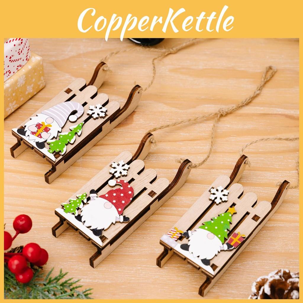 Wooden Santa Claus Sleigh Hangings Ornaments For Christmas Celebration Decor