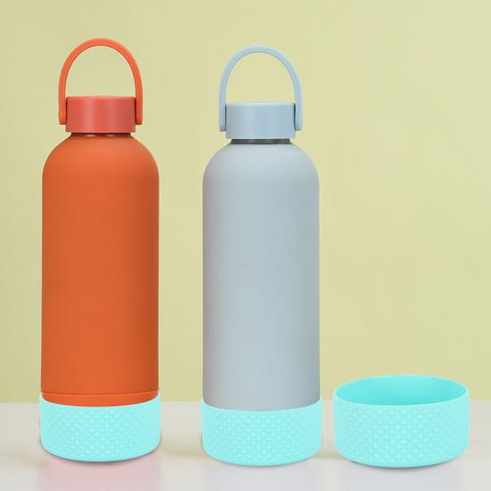 Flask Silicone Boot Rhombus Texture Water Bottle Bottom Sleeve Non-slip Anti-scratch Vacuum