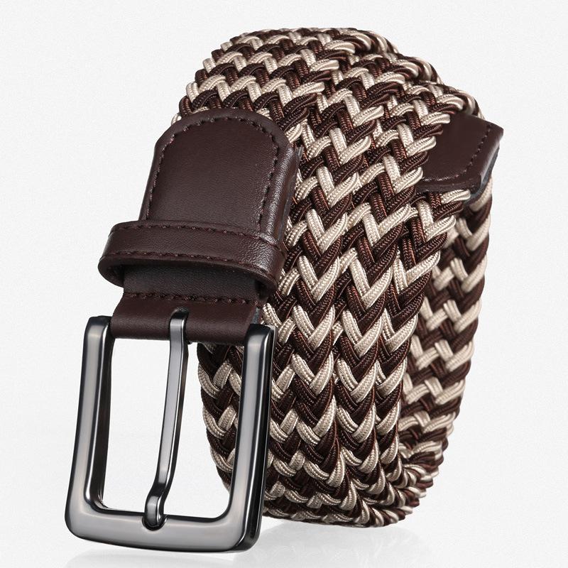 Men's Elastic Belt Canvas Casual Fashion Stretch Braided Working Belt High Quality Elastic for Pants Jeans Trouser Male Straps
