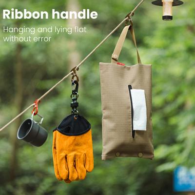 Borsa Porta Fazzoletti da Appendere per Campeggio con Manico Tessuto Oxford Pesante Impermeabile Auto Barbecue Picnic Esterno Porta Dispenser Pochette