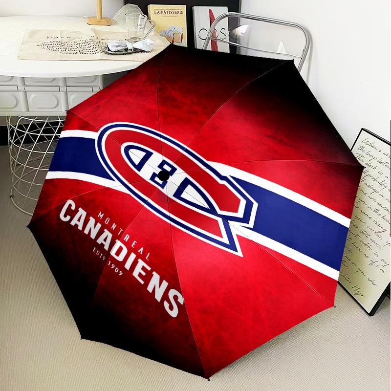 Montreal Canadi-ens Hockey Team Umbrella Folding umbrella, automatic umbrella 8-Frame for Travel, camping Use Gift for Halloween Christmas