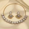 Popular European and American Fashion Jewelry, Indian Retro Fringed Neck Chain Earrings, Ethnic Style Necklace Two-piece Set