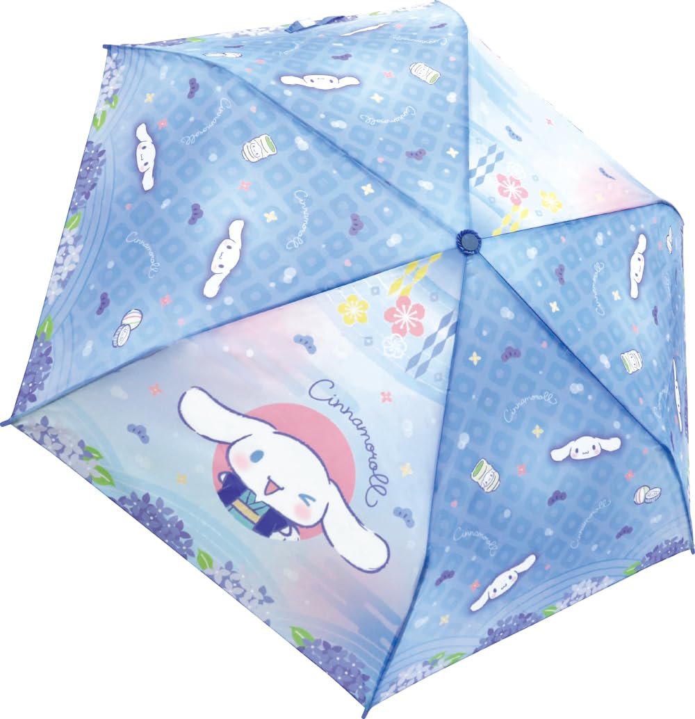 

Sanrio Cinnamoroll Серия с японским узором Складной ручной зонт 53 см с персонажем для мальчиков и милый дождевой зонт для дождливой школы с чехлом