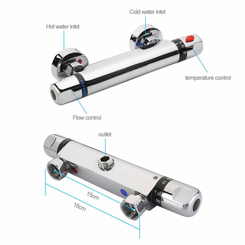 Thermostatic Water Tap Bar Shower Mixer Valve Tap Wall Mounted Shower Tap