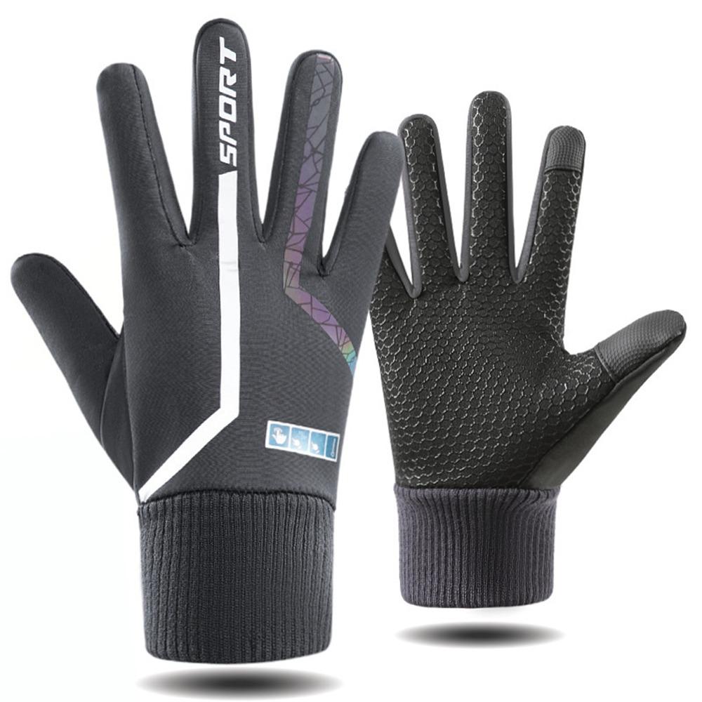 

Вітрозахисні рукавички з повним пальцем, теплі рукавиці, велосипедні рукавички, модні зимові рукавички, спортивні сірий