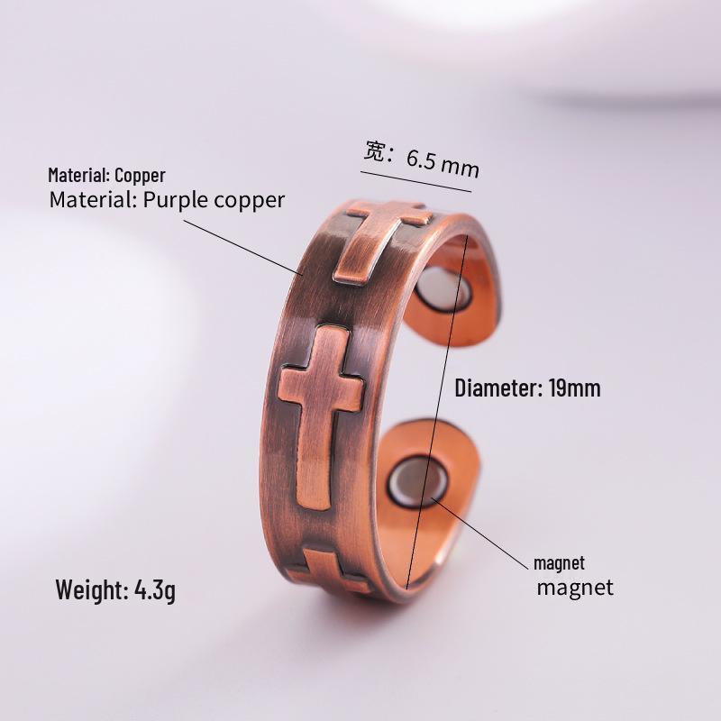 Men's Pure Copper Magnetic Cross Bracelet - Stylish & Simple Design