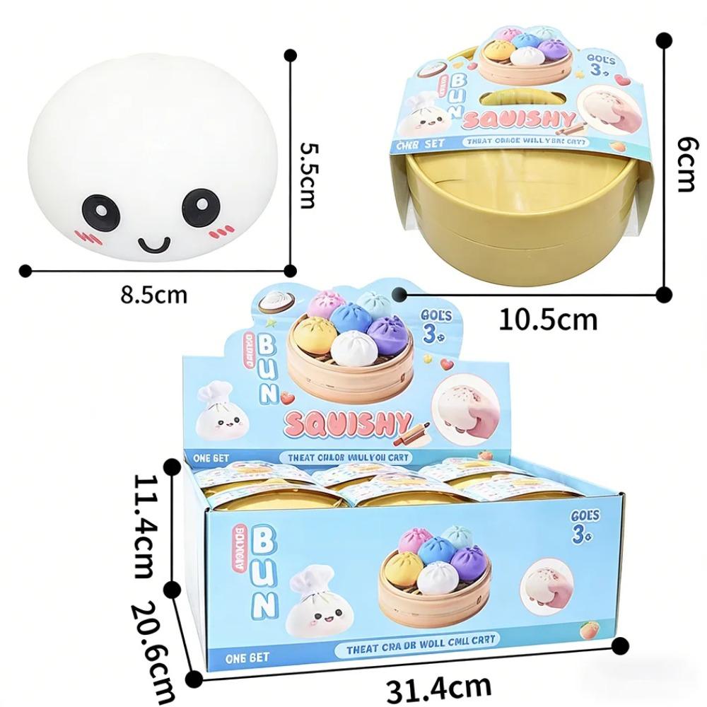 Simulation Baozi Squeeze Toy Steamed Stuffed Bun Slow Rebound Soft Pinch Decompression Squishy Toy Stress Release Toy