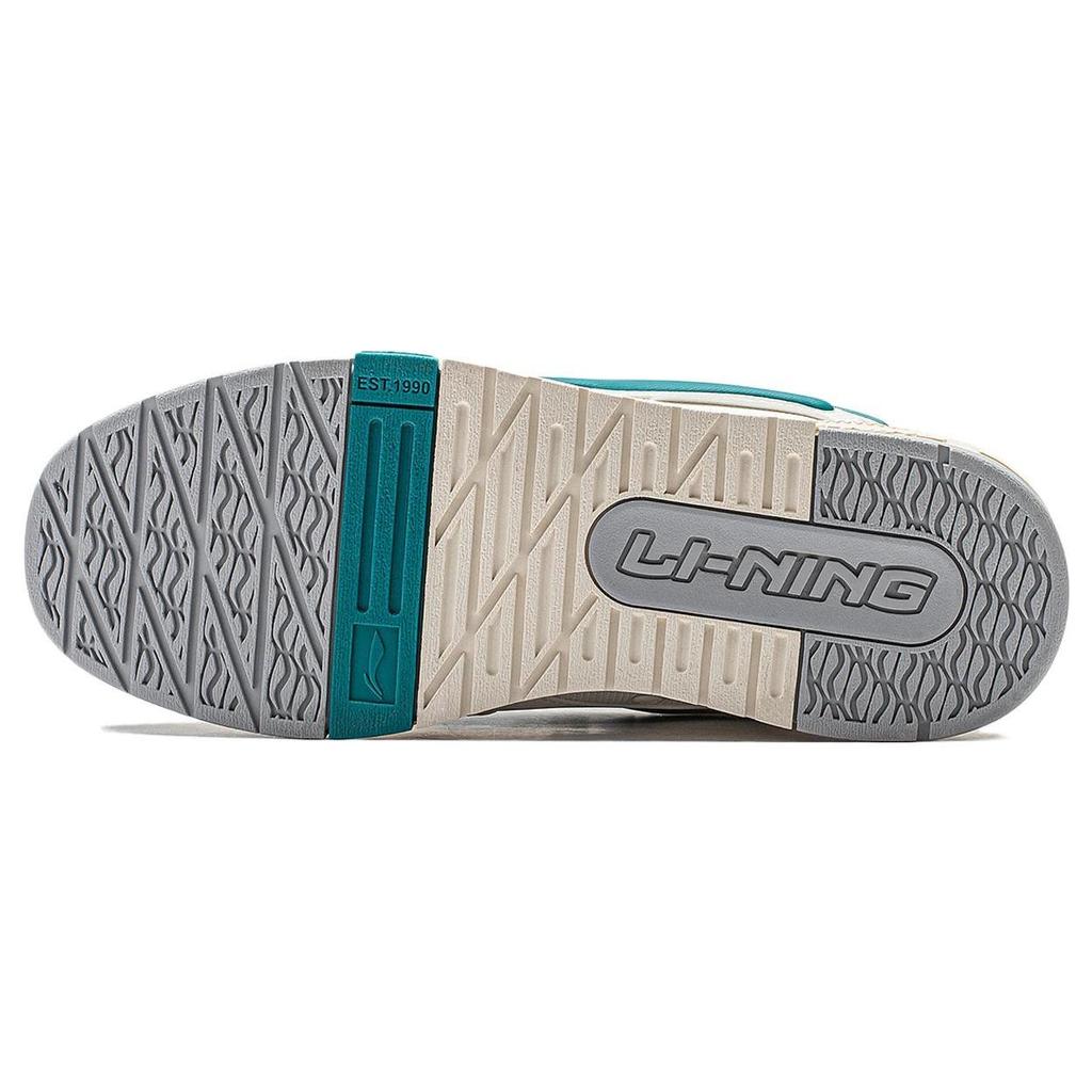 Li Ning Journey V2 Slip Resistant, Abrasion Resistant, Lightweight Low top Skateboard Shoes Men's White Turquoise AGCT137-1