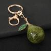 Keychain Pendant Imitation Glitter Pear Shape Zinc Alloy Key Chain with Lobster Clasp Easy To Hang Key Holder Backpack Car Accessory