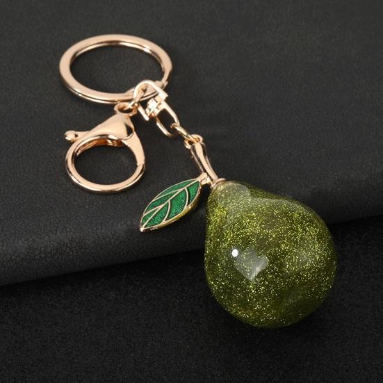 Keychain Pendant Imitation Glitter Pear Shape Zinc Alloy Key Chain with Lobster Clasp Easy To Hang Key Holder Backpack Car Accessory