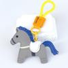 Keychain Pendant Cartoon Horse Shape Key Holder Colorful Faux Leather Access Card Case Bag Lanyard Decorative Keychain Accessory