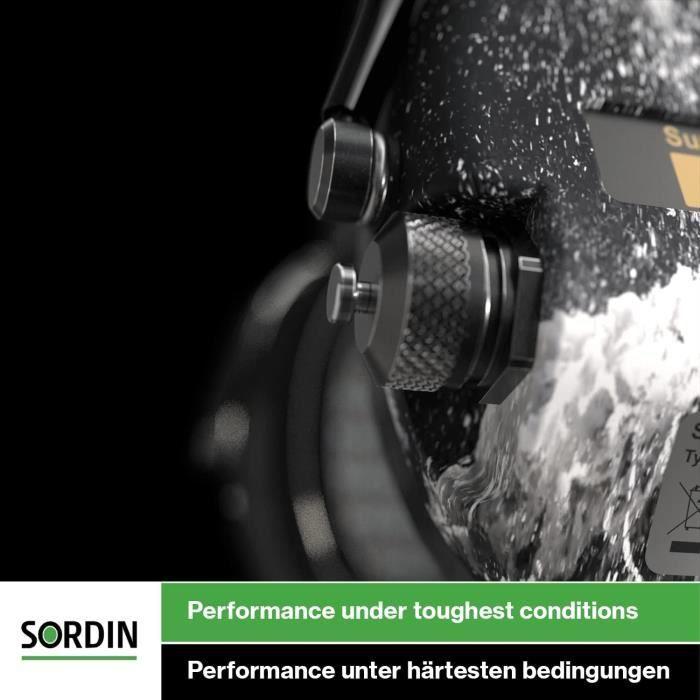 Casque antibruit Sordin Pro-X - 75302-X-02-G-S - EN 352 - Coussin en gel,Ruban de tissu capsules noires