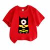 Kids Boys Girls Crew Neck Short Sleeve 100% Cotton T-Shirt, Cute Single Eye Superhero Bat Themed Cartoon Printed Casual Summer Tops for Little Childre