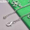 925 Sterling Silver Four-Leaf Clover Side Chain Exquisite Bracelet Gift Jewelry