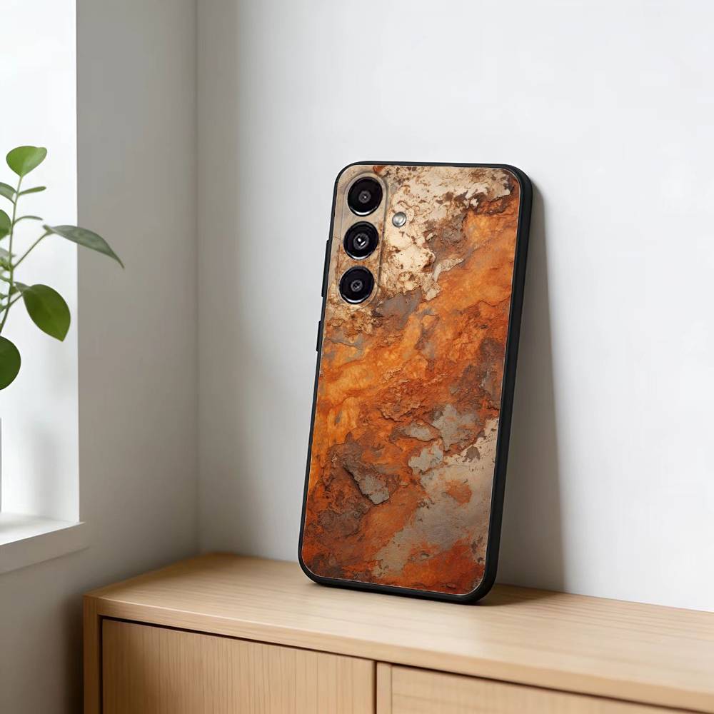 Retro Rust D-Design Phone Case For Samsung Galaxy A13,21s,22,31,32,52,53,71,72,73,Soft Black Cover