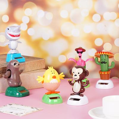 6 Pcs Dancing Monkey Toy Solar Powered Dancing Animal Dolls Swinging Animated Bobble Dancer Window Sun Catcher Car Decor Portabl