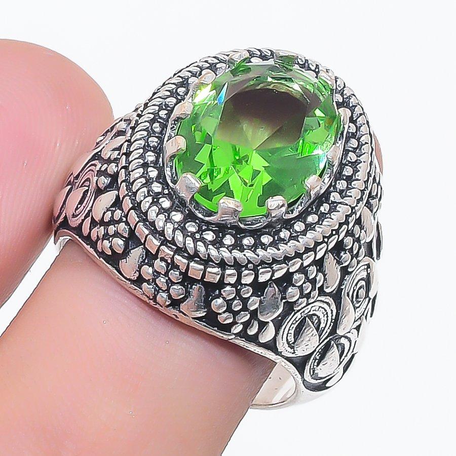 Tsavorite Gemstone 925 Sterling Silver Jewelry Ring Size 9